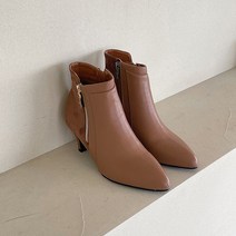 티렌 지퍼 앵클 부츠 6cm [브라운-245]
