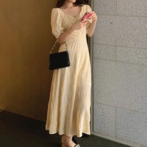 MA 백스트랩 퍼프 원피스 롱버전