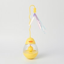 파스텔펫 반려동물 홀로그램 오리 오뚝이 장난감, 옐로우, 1개