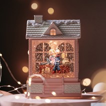 러브하우스 뮤직 자동 눈날림 조명 오르골, 커플 핑크