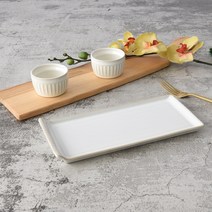 프렐류드 제이드 접시 화이트 3p 세트, 1세트, 제이드 래머킨 2p + 직사각 접시 1p