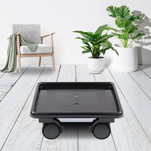 화분월드 튼튼한 인테리어 모던 클래식 정사각 이동식 화분 받침대, 다크블랙