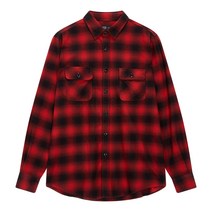 남성용 플랩 포켓 체크 플란넬 셔츠