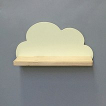 클라우드 단단한 우드 벽 장식 선반, 옐로우, 1단