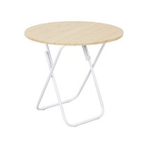 마켓플랜 접이식 심플 라운드 테이블 특대형 800mm, 우드