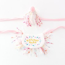 마켓감성 반려동물 생일 파티 스카프 + 모자 세트, 핑크, 1세트