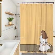 페어링 북유럽풍2 욕실 샤워 커튼 YL312 165 x 180 cm, 1개