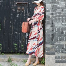 소프트홀릭 빅사이즈 루즈핏 린넨 롱원피스