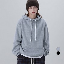 어썸어라운드 여성용 기모 데일리 무지 후드 티셔츠
