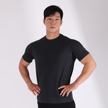 허그본 남성용 데일리 나그랑 무지 머슬핏 반팔 티셔츠