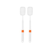 아싸레 길이 조절 가능 물병 텀블러 세척 솔 스펀지 브러쉬, 화이트, 2개