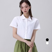 어썸어라운드 여성용 카라 뒷밴딩 반팔 셔츠