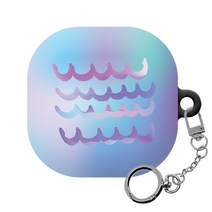 몬드몬드 홀로그래픽 갤럭시 버즈 프로 / 라이브 공용 하드 케이스 + 키링 세트, 홀로그래픽 002
