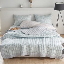 블랑뷰 알프스 초극세사 M2 워싱 여름 이불 스프레드, 블루