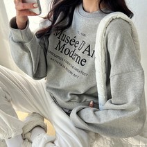 여성용 데일리 크롭 쭈리 맨투맨 #110435