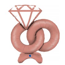 GRABO 스탠딩에어벌룬 웨딩링 은박풍선, 혼합색상, 1개