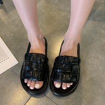 여성용 모던 위빙 볼륨 슬리퍼