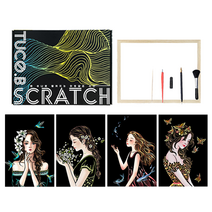 투코비 스크래치 페이퍼 프레임 세트 A4, 아름다운 소녀
