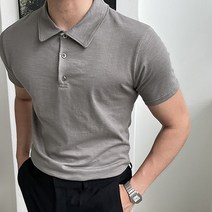 남자다잉 남성용 프리드 머슬핏 카라 반팔 티셔츠