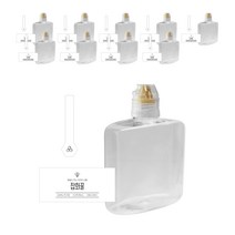 와이드납작 페트 250ml + 원터치브릿지 투명캡 + 심플 잡화S + 꿀병봉인 스티커 화이트 세트, 10세트