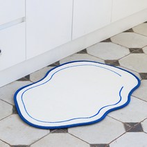 바이빔 메모리폼 웨이비 라인 발매트, 블루