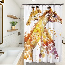 마켓에이 유니크 에니멀픽쳐 샤워커튼 YL023 150 x 180 cm, 1개, 멀티(혼합)컬러
