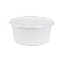 고강도 원형 감자탕용기 몸통 백색 중 2.7L 100p + 뚜껑 100p 세트, 1세트