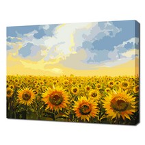 셀프페인팅 황금 해바라기 풍경화 그리기 DIY 40 x 50 cm, 29색