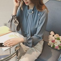 포플러앤씨 아리 타이리본 블라우스 + 진주코사지