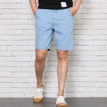 위드진 남성용 보르도 연청 난스판 5부 청반바지 C2978