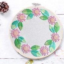 아이엠미니 프랑스자수 DIY 세트 20cm, 1세트, 네이쳐 리스