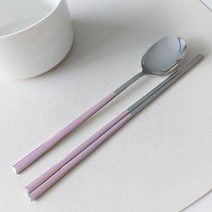 보겐 육각 세라믹 1인 수저세트, 핑크, 숟가락 + 젓가락, 1세트