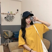 올룸 여름 루즈핏 라운드 반팔 티셔츠