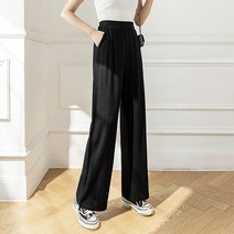 앤드스타일 여성용 루린넨 뒷밴딩 와이드 슬렉스 팬츠 260623
