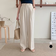 베러스윗 여성용 린넨 뒷밴딩 와이드 팬츠