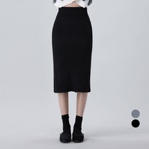 어썸어라운드 여성용 뒷트임 골지 니트 스커트