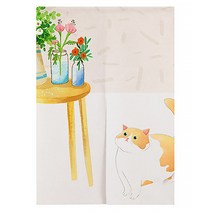 알럽홈 고양이 일러스트 도어 파티션 패브릭 커튼 TYPE2 85X150
