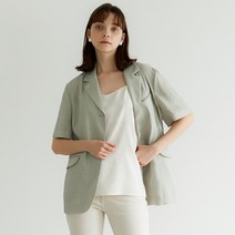 아위 여성용 Kaylee Short Sleeves Belted Linen Jacket