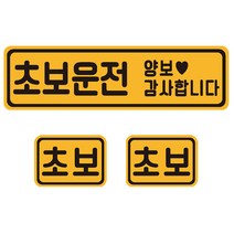 초보운전 자석 반사 스티커 1 직사각 대형 + 소형 2p 세트, 골드 + 블랙, 1세트