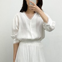 타원 펀칭레이스 블라우스 MG5BLW106