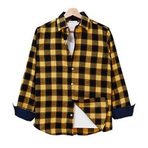 남성용 타탄 체크 긴팔 셔츠 HC768