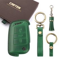 카템 감탄 3D 가죽 키 케이스 풀세트, 포레스트그린, 폭스바겐 01