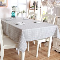 마켓플랜 북유럽 체크 식탁보, 그레이, 4인(110 x 170cm)