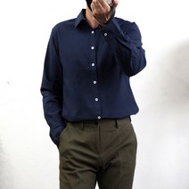 남성용 프리미엄 캐주얼 면 린넨 기본핏 긴팔 셔츠