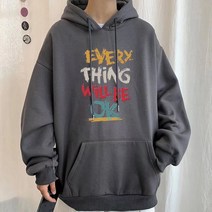 알럽홈 크레용 레터링 후드티