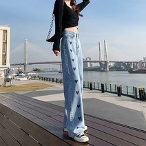 MA 하트 포인트 일자핏 청바지