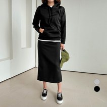 세컨그라운드 여성용 기모 후드 + 스커트 세트
