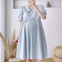알럽홈 퍼프슬리브 카라 임부 원피스