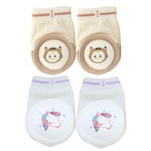 베이슈 유아용 충격흡수 발 보호대 스마일캣 1호 x 2p + 꿈꾸는 유니콘 1호 x 2p