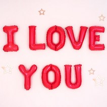 파티팡 I LOVE YOU 은박풍선 세트, 레드, 3세트